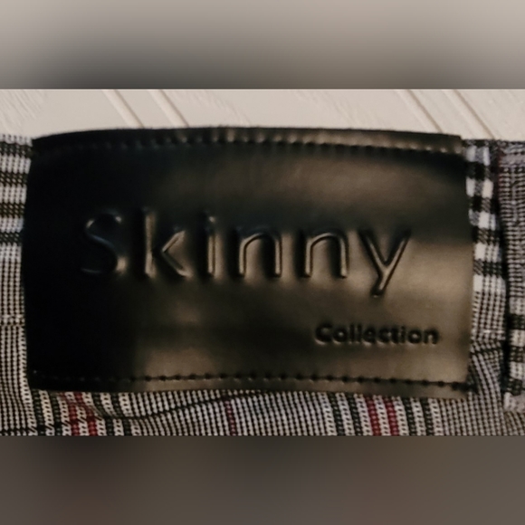 Mens Skinny Fit Plaid White Black Red Striped Jeans. Size 32 waist - Picture 5 of 9